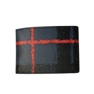 Coach plaid mini mens card wallet nwot